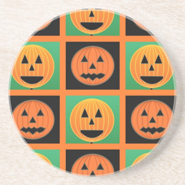 Halloween pumpkin face pattern getränkeuntersetzer (Vorne)