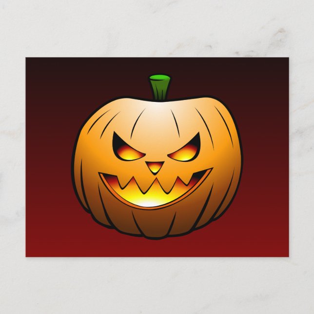 Halloween Pumpkin Face Postcard Postkarte (Vorderseite)