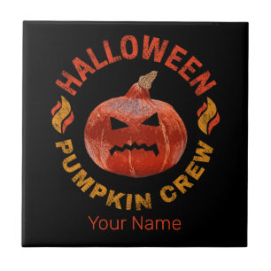 Halloween Pumpkin Face Retro Kostüm Erntedank Fliese
