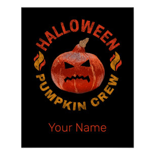 Halloween Pumpkin Face Retro Kostüm Erntedank Poster