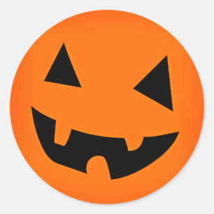 Halloween Pumpkin Face Runder Aufkleber