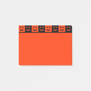Halloween Pumpkin Face Squares Post-it Klebezettel