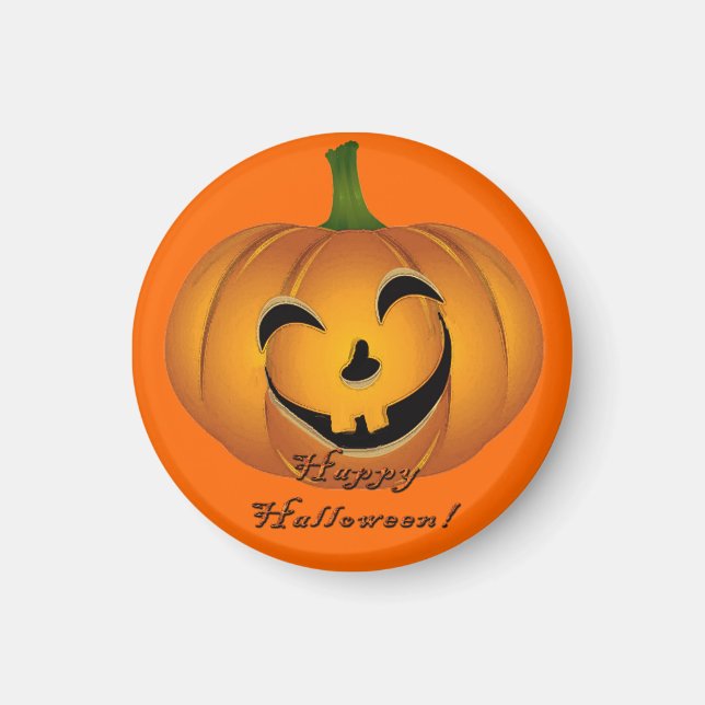 Halloween Pumpkin Face Vintag Magnet (Vorne)