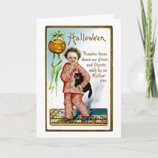 Hallowe'en Pumpkin Faces Karte (Vorderseite)