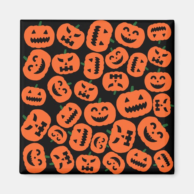 Halloween Pumpkin Faces Magnet (Vorne)