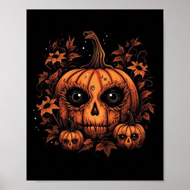 Halloween Pumpkin Fall Erntedank Herbst 1 Poster (Vorne)
