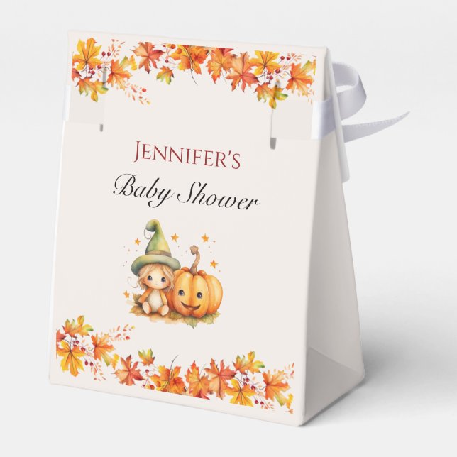 Halloween Pumpkin Fall Erntedank Kinderdusche Geschenkschachtel (Rückseite)