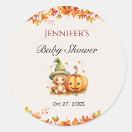 Halloween Pumpkin Fall Erntedank Kinderdusche Runder Aufkleber