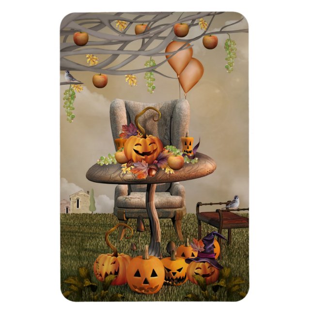 Halloween Pumpkin Fantasy Art Magnet (Vertikal)