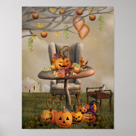 Halloween Pumpkin Fantasy Art Poster