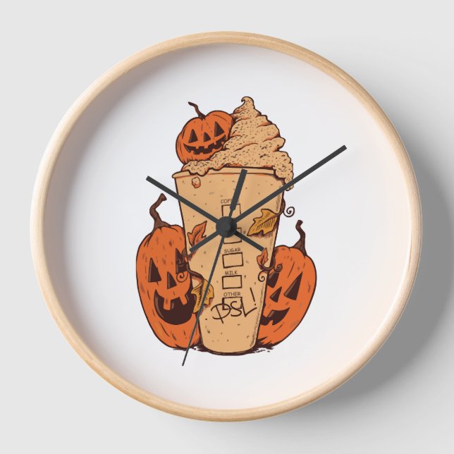Halloween Pumpkin Funny Halloween Pumpkin Uhr (Vorderseite)