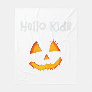 Halloween Pumpkin Funny Hello Kids Fleecedecke