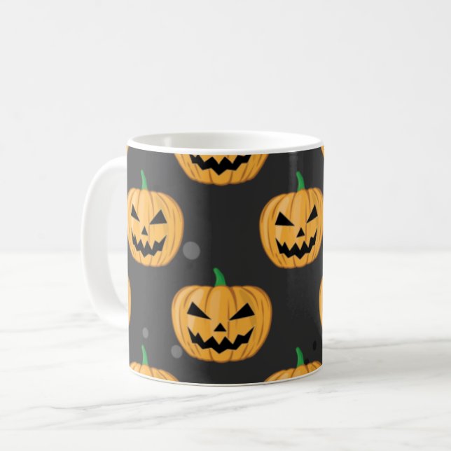 Halloween Pumpkin - Funny Pattern Kaffeetasse (Vorderseite Links)