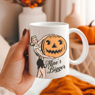 Halloween Pumpkin Funny Retro Orange Mines Bigger Kaffeetasse
