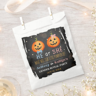 Halloween Pumpkin Gender Reveal Party Geschenktütchen