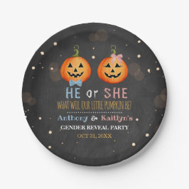 Halloween Pumpkin Gender Reveal Party Pappteller