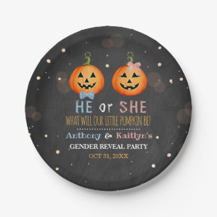 Halloween Pumpkin Gender Reveal Party Pappteller