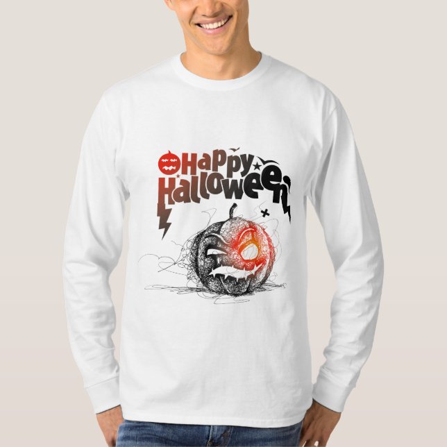 Halloween Pumpkin-Gesicht für Männer-Kostüm T-Shirt (Vorderseite)