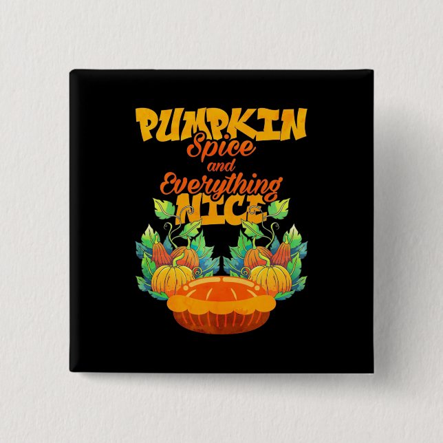 Halloween Pumpkin Gewürz und alles Gute Button (Vorderseite)