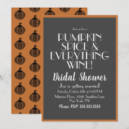 Halloween Pumpkin Gewürz und Wine Brautparty Einladung