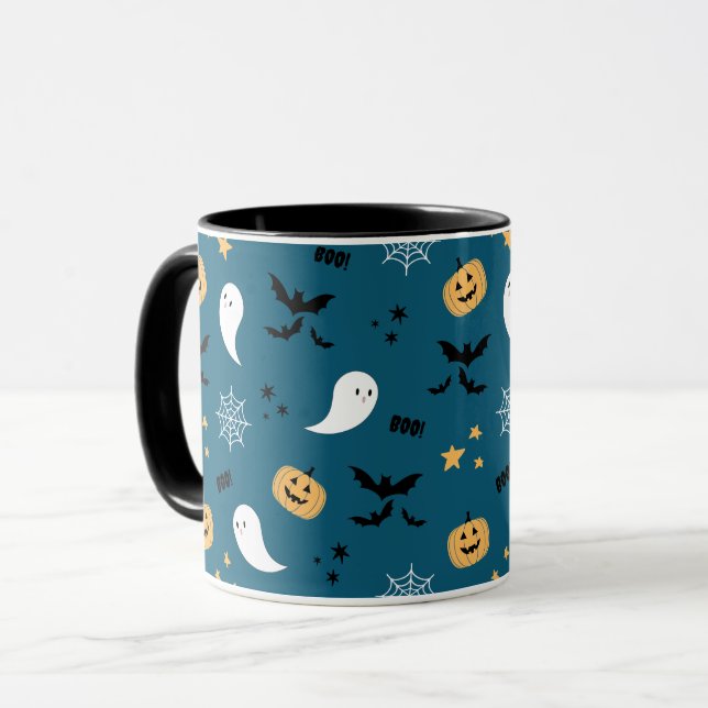Halloween Pumpkin Ghost Tasse (Vorderseite Links)