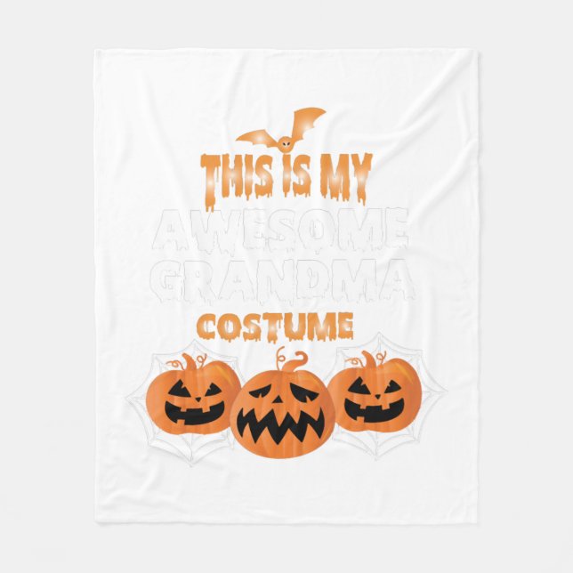 Halloween Pumpkin Grandmother Grandma Fleecedecke (Vorderseite)