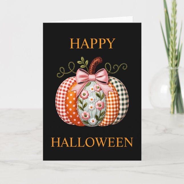 Halloween Pumpkin Greetings Card im Landstil Karte (Vorderseite)
