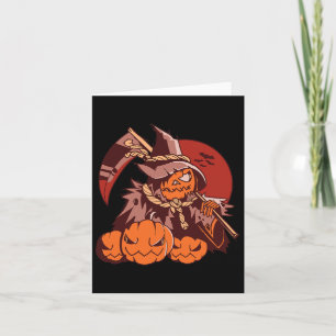 Halloween Pumpkin Grim Sensenmann Kürbislaterne Il Karte