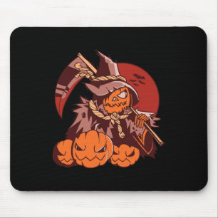 Halloween Pumpkin Grim Sensenmann Kürbislaterne Il Mousepad
