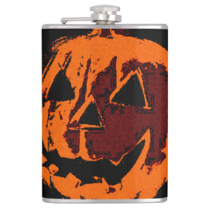 Halloween Pumpkin - Grunge Stil + Ihre Ideen Flachmann