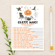 Halloween Pumpkin Guess Who! Baby Shower Game