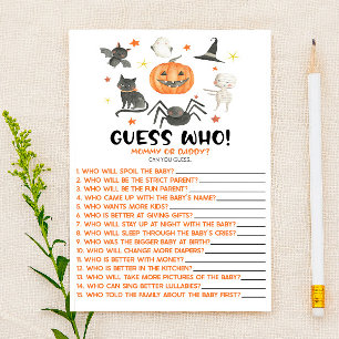 Halloween Pumpkin Guess Who! Baby Shower Game Briefpapier