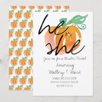 Halloween Pumpkin Hand Watercolor Gender Reveal