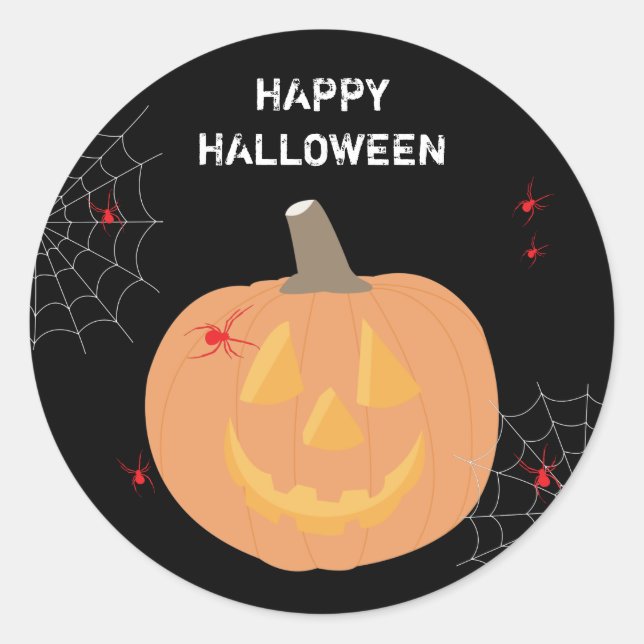 Halloween Pumpkin Happy Halloween Runder Aufkleber (Vorderseite)