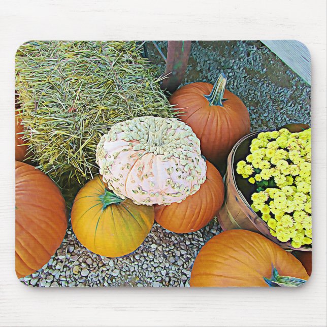 Halloween Pumpkin Hay Autumn Display Mouse Pad Mousepad (Vorne)
