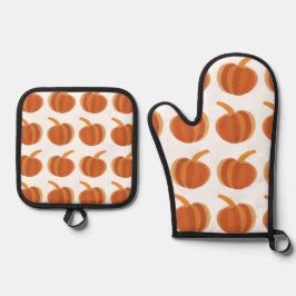 Halloween Pumpkin Herbst Ofenhandschuh & Topflappen-Set