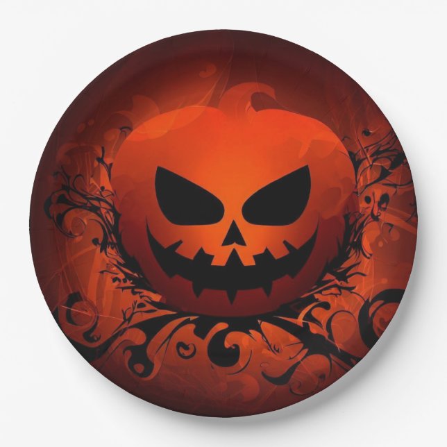 Halloween/Pumpkin/Herbst Pappteller (Vorderseite)