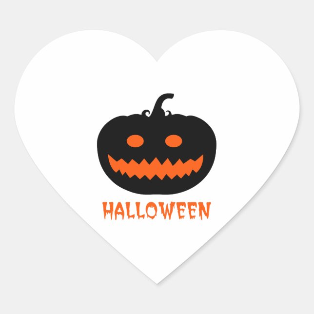 Halloween Pumpkin Herz-Aufkleber (Vorderseite)