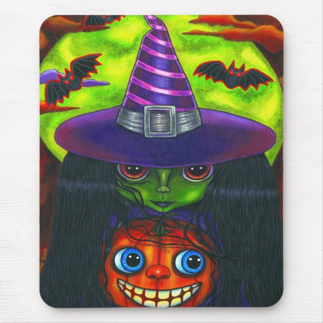 Halloween Pumpkin Hexe Mousepad (Vorne)