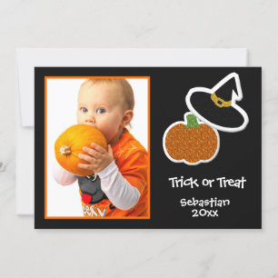 Halloween Pumpkin & Hexenhut Foto Frame-Card Karte