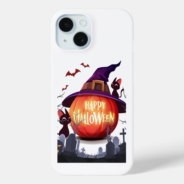 Halloween Pumpkin, Hexenhut und Schwarze Katzen Case-Mate iPhone Hülle (Rückseite)