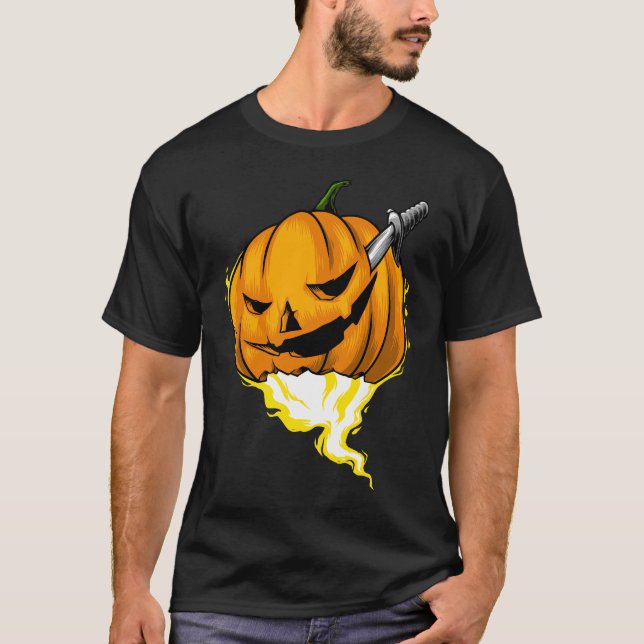 Halloween Pumpkin Horror Graphic T - Shirt (Vorderseite)