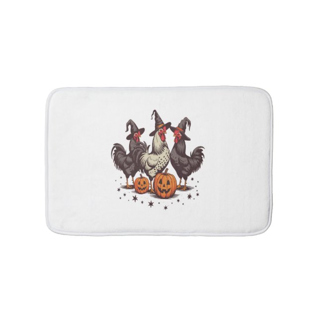 Halloween Pumpkin-Hühnerwitscher Fall Badematte (Vorderseite)