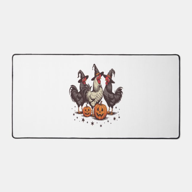 Halloween Pumpkin-Hühnerwitscher Fall Schreibtischunterlage (Vorderseite)
