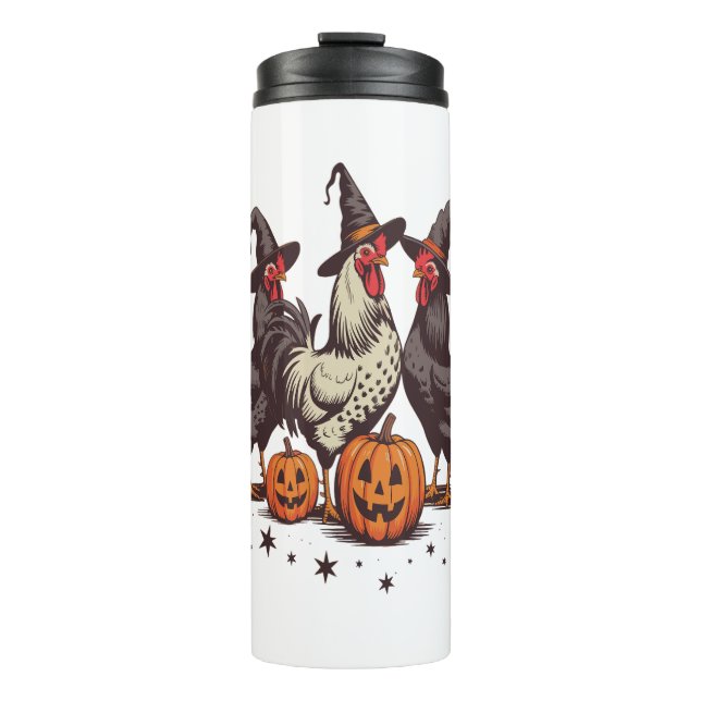 Halloween Pumpkin-Hühnerwitscher Fall Thermosbecher (Vorderseite)