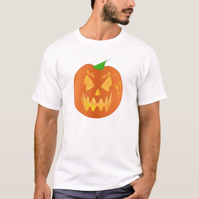 Halloween Pumpkin in Moss Green T-Shirt (Vorderseite)