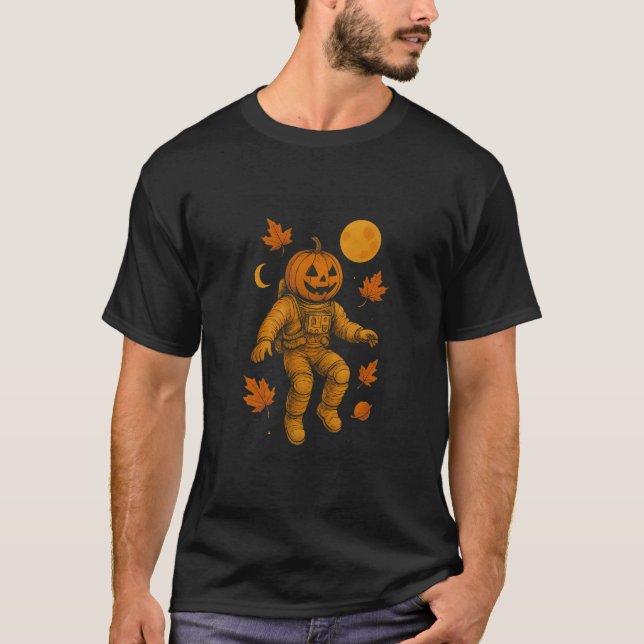 Halloween Pumpkin in Space Celestial Jack-O’ Lant T-Shirt (Vorderseite)