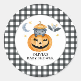 Halloween Pumpkin Jack-O-Lantern Babydusche Runder Aufkleber