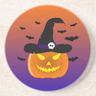 Halloween Pumpkin Jack o’ Lantern Hexenhut Getränkeuntersetzer