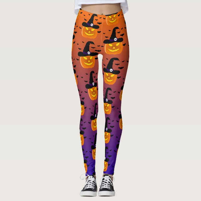 Halloween Pumpkin Jack o’ Lantern Hexenhut Leggin Leggings (Vorderseite)